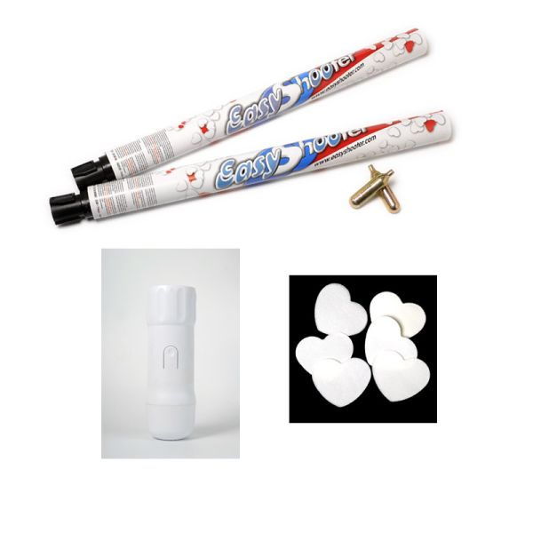 ENSEMBLE 1 LANCEUR + 2 TIRS COEURS BLANCS