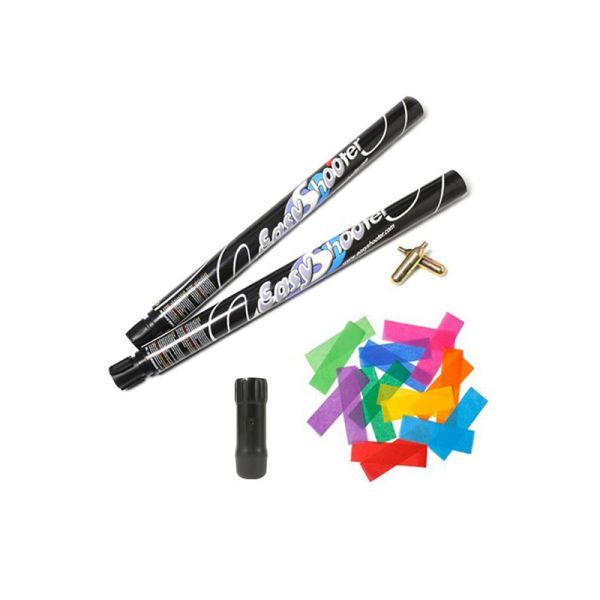 ENSEMBLE 1 LANCEUR + 2 TIRS CONFETTIS MULTICOLORES