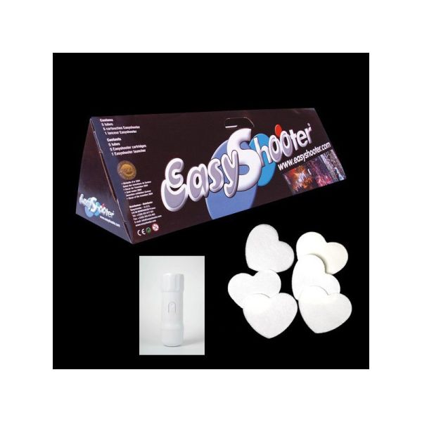 COFFRET EASYSHOOTER 5 TIRS CONFETTIS BLANCS + LANCEUR DELUXE